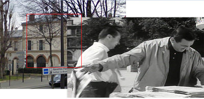 Photo &quot;montage&quot; où l'on voit le même immeuble en arrière plan