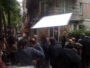 En plein tournage à la boulangerie de la galette